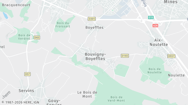 Carte de la zone d'intervention à Bouvigny-Boyeffles