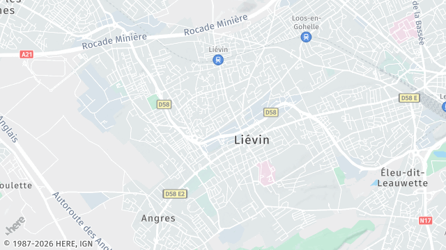 Carte de la zone d'intervention à Liévin