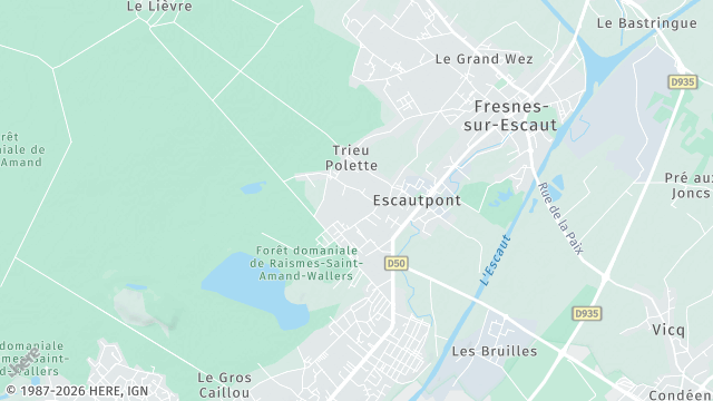 Carte de la zone d'intervention à Escautpont