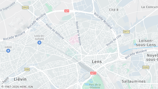 Carte de la zone d'intervention à Lens