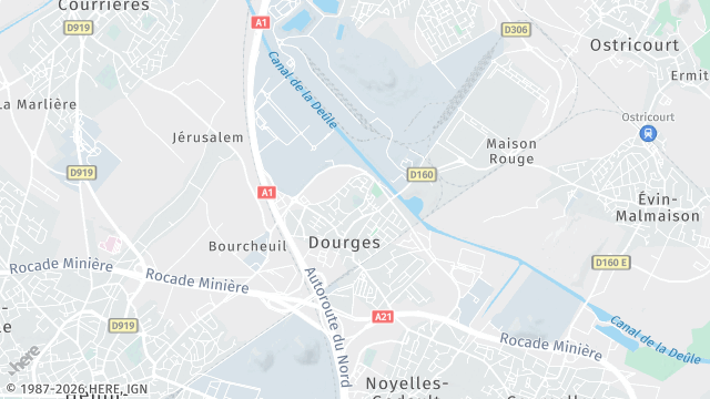 Carte de la zone d'intervention à Dourges