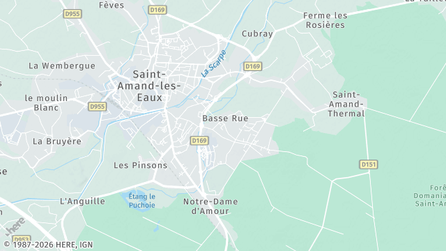 Carte de la zone d'intervention à Saint-Amand-les-Eaux