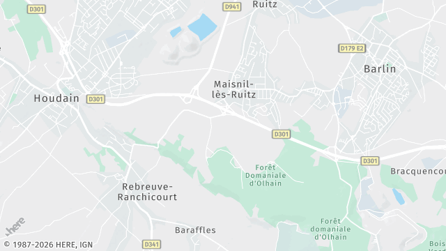 Carte de la zone d'intervention à Maisnil-lès-Ruitz