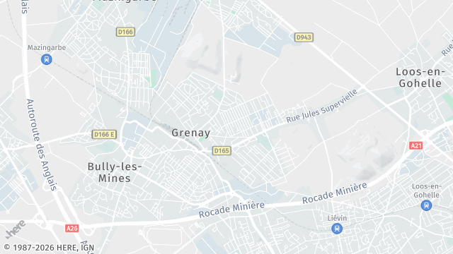 Carte de la zone d'intervention à Grenay