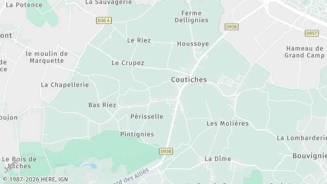 Carte de la zone d'intervention à Coutiches