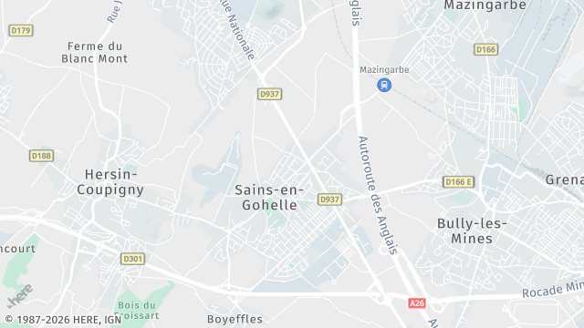 Carte de la zone d'intervention à Sains-en-Gohelle