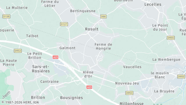 Carte de la zone d'intervention à Rosult