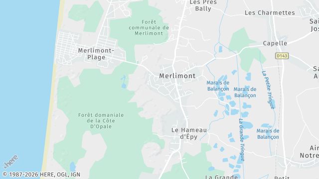 Carte de la zone d'intervention à Merlimont