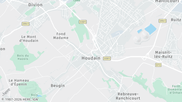 Carte de la zone d'intervention à Houdain