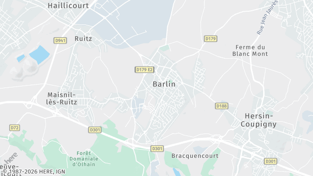 Carte de la zone d'intervention à Barlin
