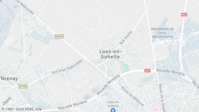 Carte de la zone d'intervention à Loos-en-Gohelle