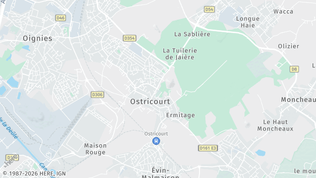 Carte de la zone d'intervention à Ostricourt