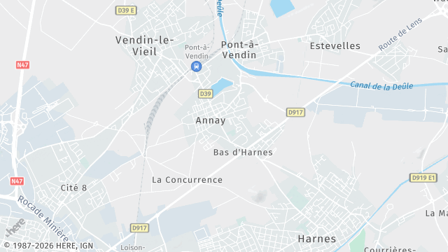 Carte de la zone d'intervention à Annay