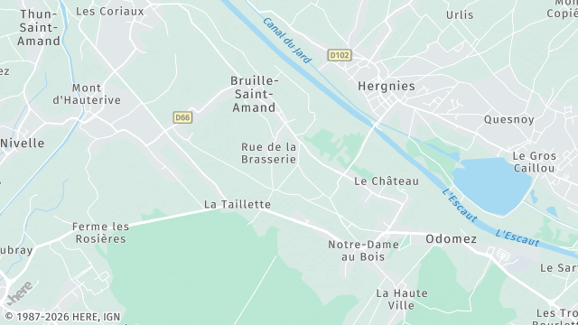 Carte de la zone d'intervention à Bruille-Saint-Amand
