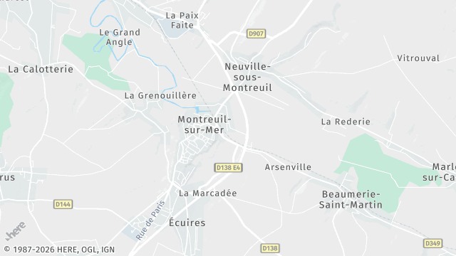 Carte de la zone d'intervention à Montreuil-sur-Mer
