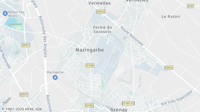 Carte de la zone d'intervention à Mazingarbe