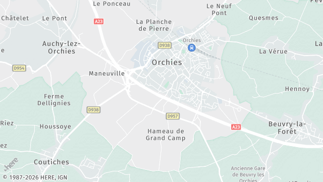 Carte de la zone d'intervention à Orchies
