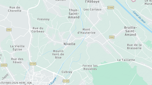 Carte de la zone d'intervention à Nivelle