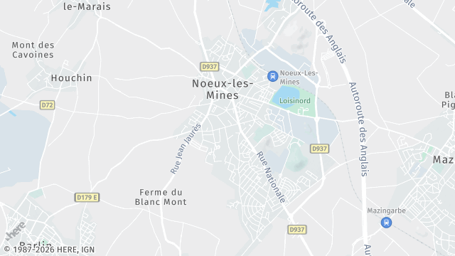 Carte de la zone d'intervention à Nœux-les-Mines