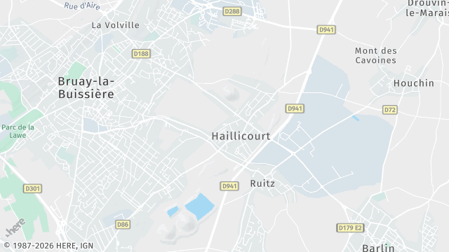 Carte de la zone d'intervention à Haillicourt