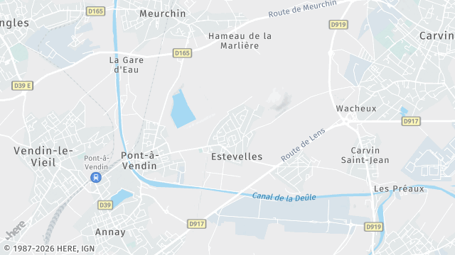 Carte de la zone d'intervention à Estevelles
