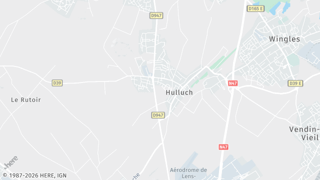 Carte de la zone d'intervention à Hulluch