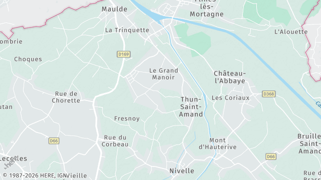 Carte de la zone d'intervention à Thun-Saint-Amand