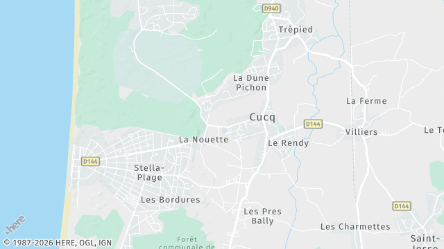 Carte de la zone d'intervention à Cucq