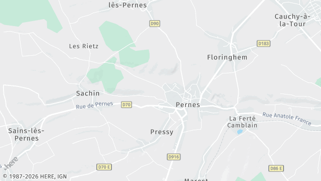 Carte de la zone d'intervention à Pernes