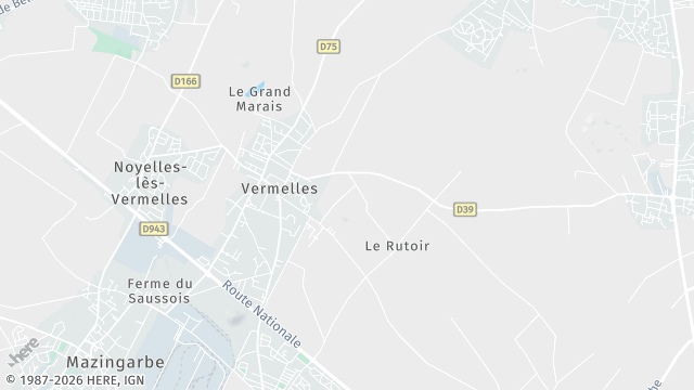Carte de la zone d'intervention à Vermelles