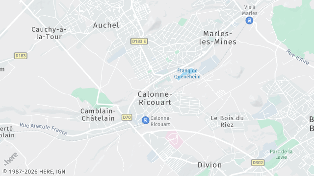 Carte de la zone d'intervention à Calonne-Ricouart