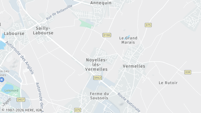 Carte de la zone d'intervention à Noyelles-lès-Vermelles