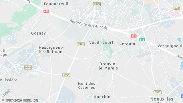 Carte de la zone d'intervention à Vaudricourt