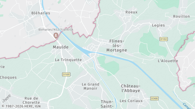 Carte de la zone d'intervention à Mortagne-du-Nord