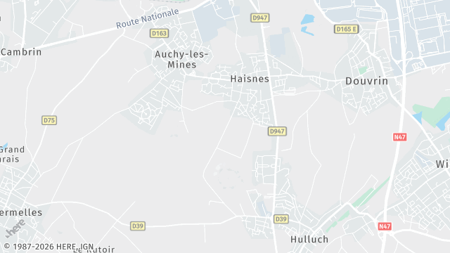 Carte de la zone d'intervention à Haisnes