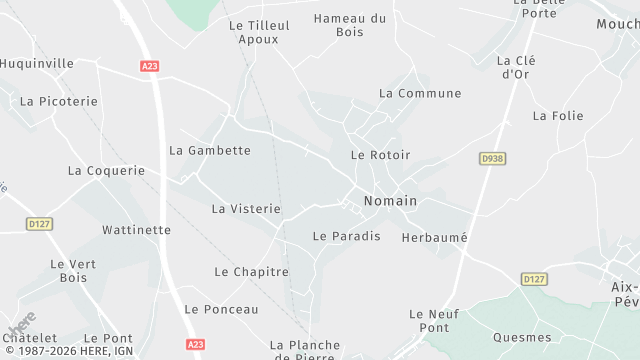 Carte de la zone d'intervention à Nomain