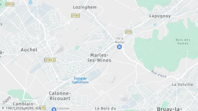 Carte de la zone d'intervention à Marles-les-Mines