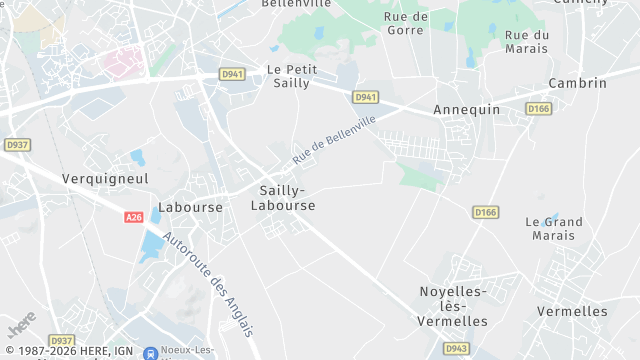 Carte de la zone d'intervention à Sailly-Labourse
