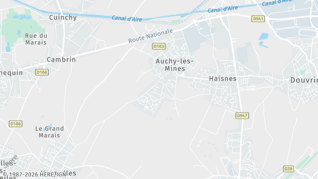 Carte de la zone d'intervention à Auchy-les-Mines