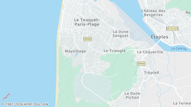 Carte de la zone d'intervention à Le Touquet-Paris-Plage