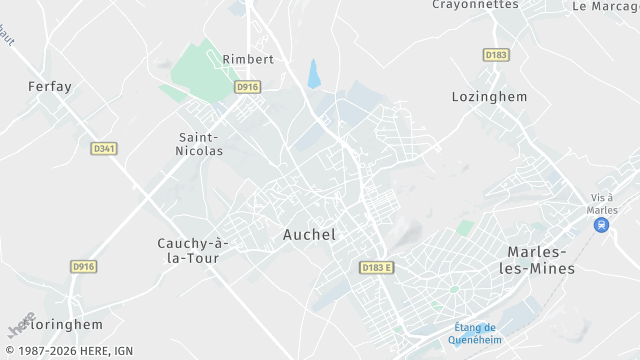 Carte de la zone d'intervention à Auchel