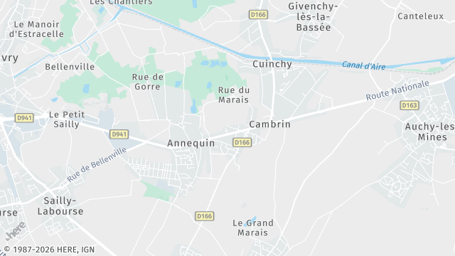 Carte de la zone d'intervention à Cambrin