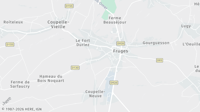 Carte de la zone d'intervention à Fruges