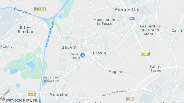 Carte de la zone d'intervention à Provin