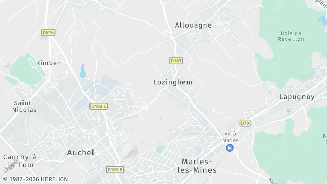 Carte de la zone d'intervention à Lozinghem