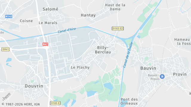 Carte de la zone d'intervention à Billy-Berclau