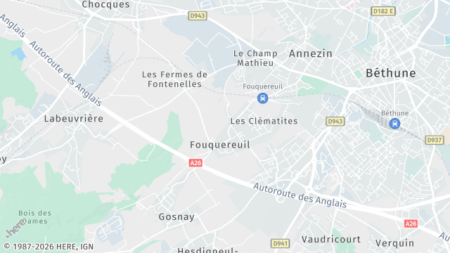 Carte de la zone d'intervention à Fouquereuil