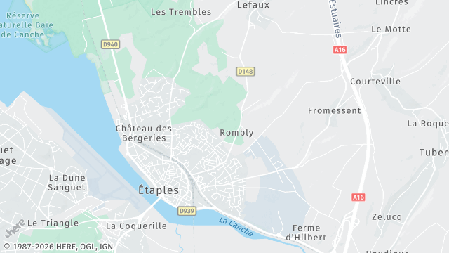 Carte de la zone d'intervention à Étaples