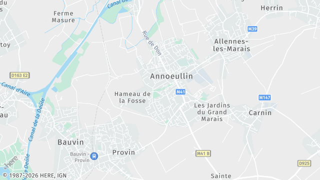 Carte de la zone d'intervention à Annœullin