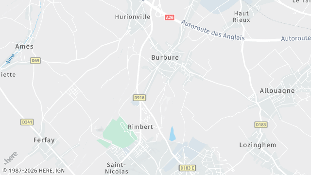 Carte de la zone d'intervention à Burbure